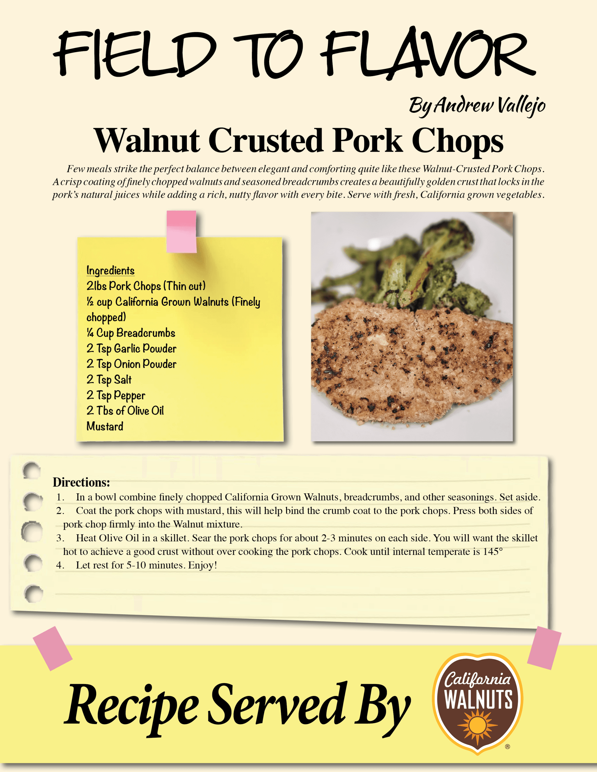 Walnut Crusted Pork Chops
