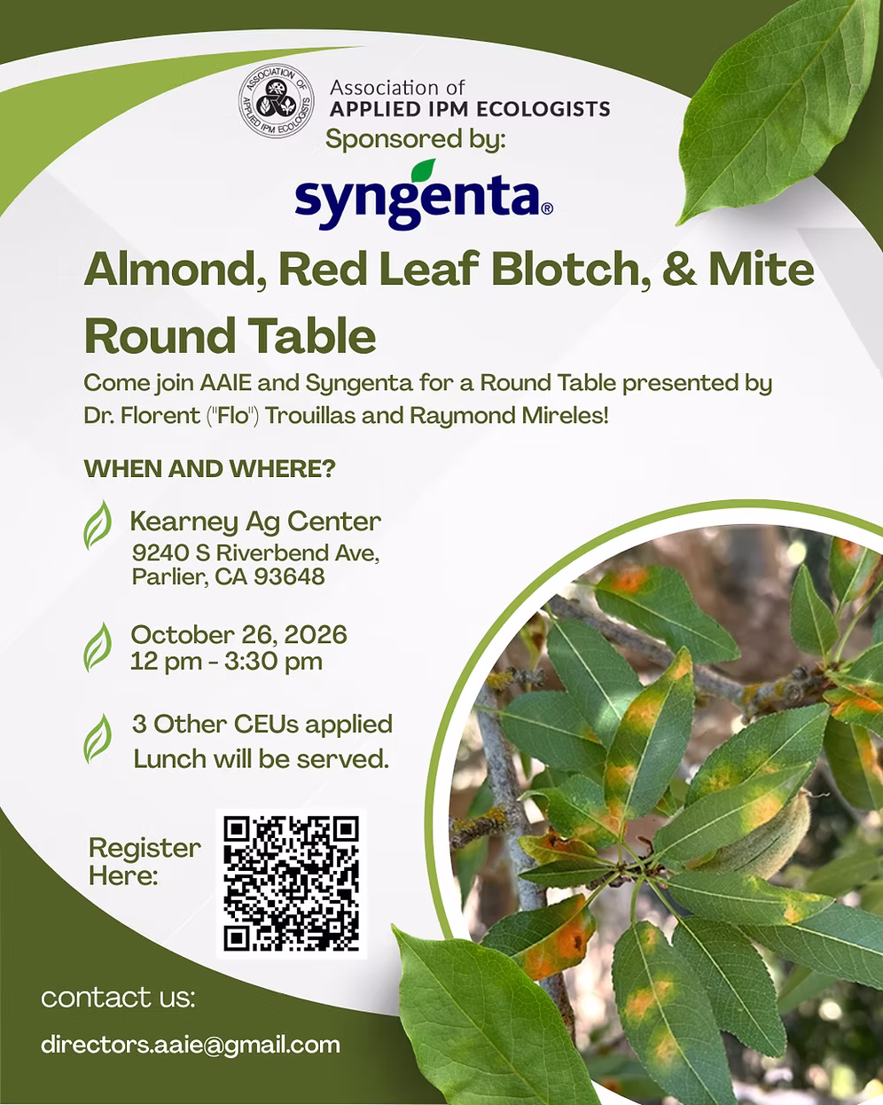 Almond, Red Leaf Blotch, & Mite Round Table